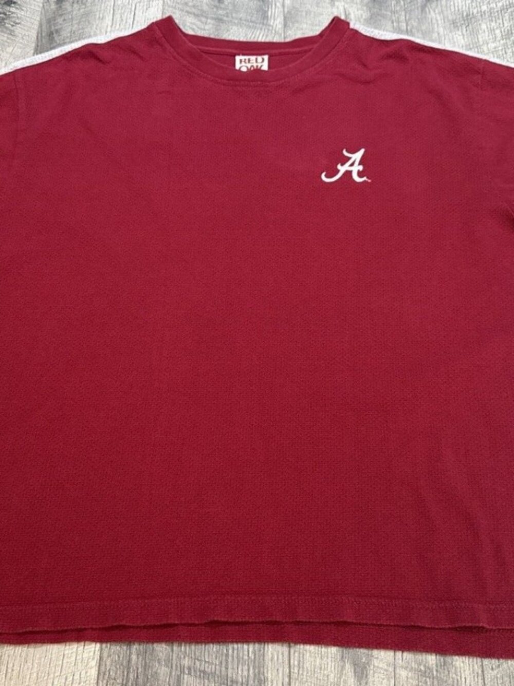 Vintage Red Oak Alabama Shirt Mens XL Waffle Thick Cotton Crimson Tide 90s